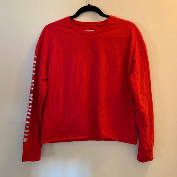 light red sweatshirt